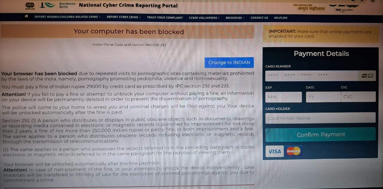 Why Is My Browser Blocked by Indian Cyber Crime Police?